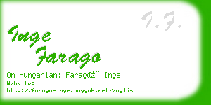 inge farago business card